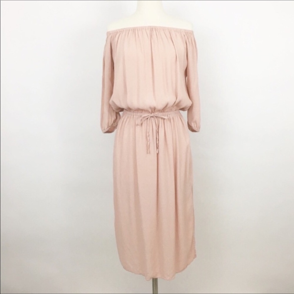 Who What Wear Blush Pink Prairie/Peasant Dress